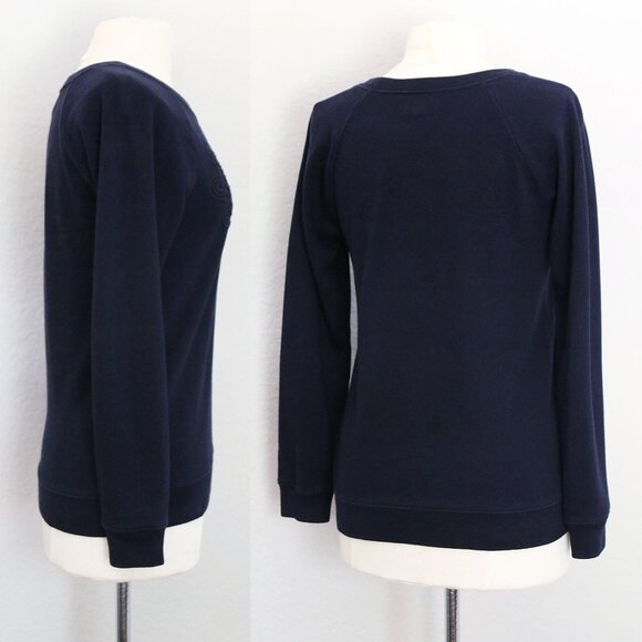 Madewell 100% Cotton Cutout Crewneck Pullover Sweatshirt Navy Blue Size S $72 - Picture 11 of 13